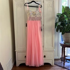 One shouldered La Femme Homecoming Winter Formal Prom dress